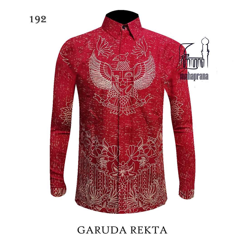 Jual Batik Mahaprana Motif Garuda Rekta Kemeja Batik Pria Lengan ...