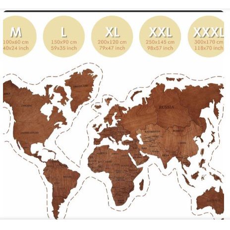Jual Peta Dunia Kayu / Hiasan Dinding Peta / World Map / Wooden World ...