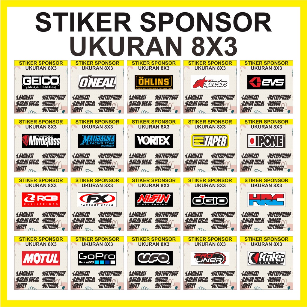 Jual Stiker Motor Sponsor Racing RCB GoPro Honda Gank excel prostreet ...