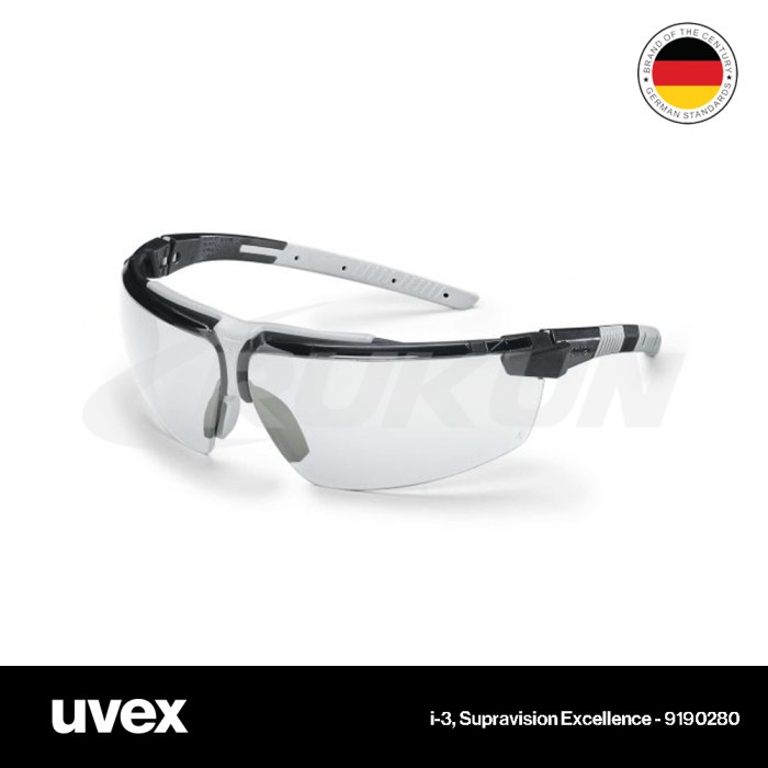 Uvex Ultrasonic Supravision Excellence Lunettes De Protection – Teinte Gris/Noir – Anti-buée & Anti-rayures