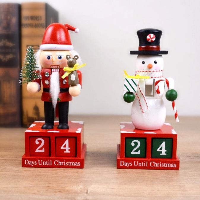 Jual Kalender Kayu Natal Christmas Countdown Nutcracker Dekor Santa