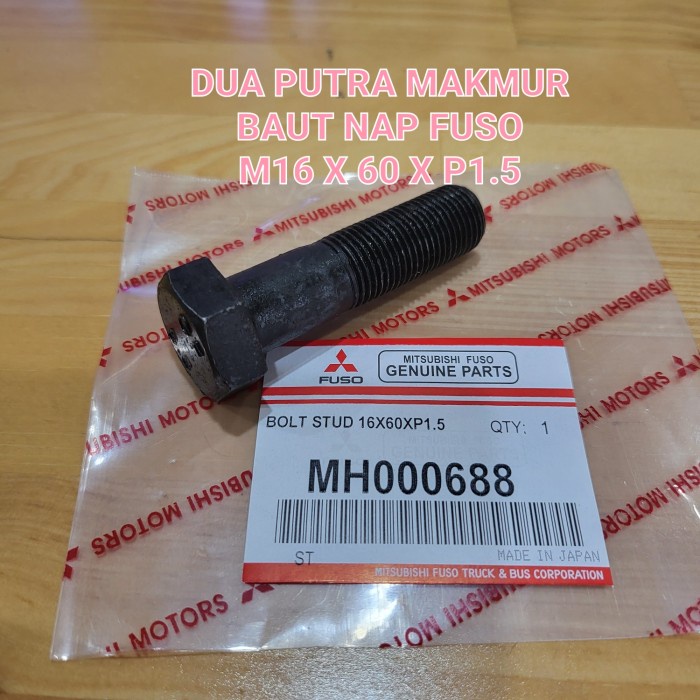 Jual Baut Nap Fuso Bolt Axle Mh000688 Fuso M16 X 60 X P1.5 Kode Ku339 ...