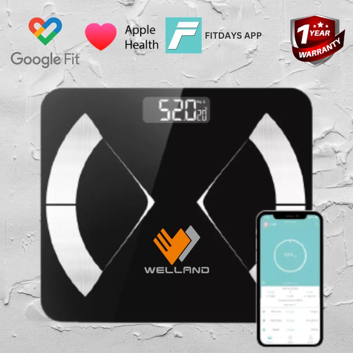 Jual Welland High Accurate Scales Body Fat Scale Digital BMI w/APP