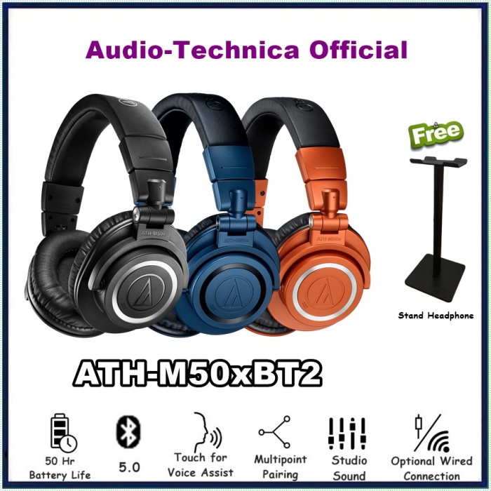 Jual Audio Technica Ath M Xbt Wireless Over Ear Headphone Ath M X Bt Ready Stock Shopee