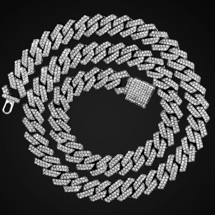Jual Mei 14Mm Iced Out Cuban Link Kalung Rapper Pria Hip Hop Jual Mei 14Mm Iced Out Cuban Link Kalung Rapper Pria Hip Hop
