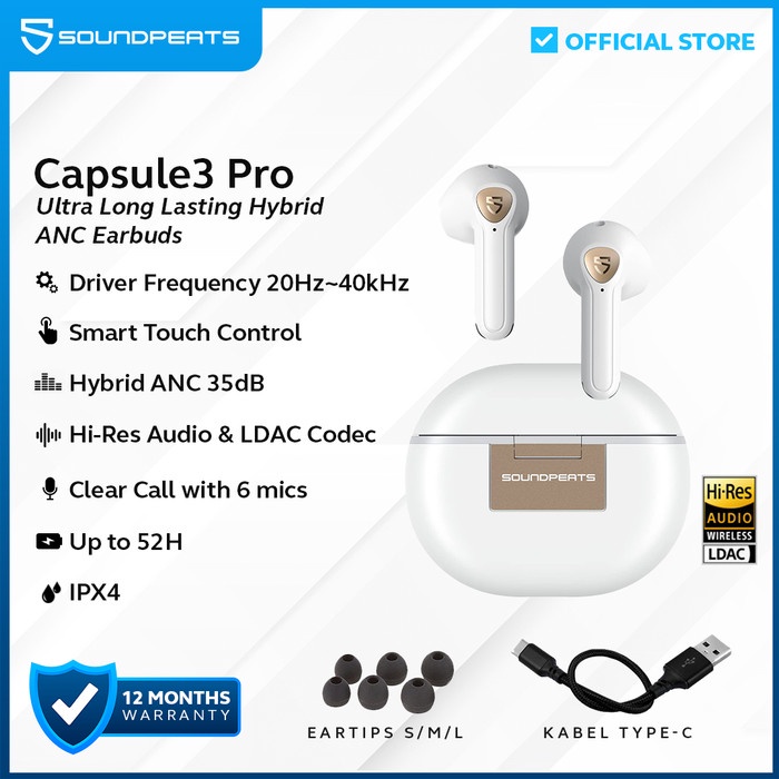 Jual SoundPEATS Capsule3 Pro Ultra Long Lasting Hybrid ANC Earbuds