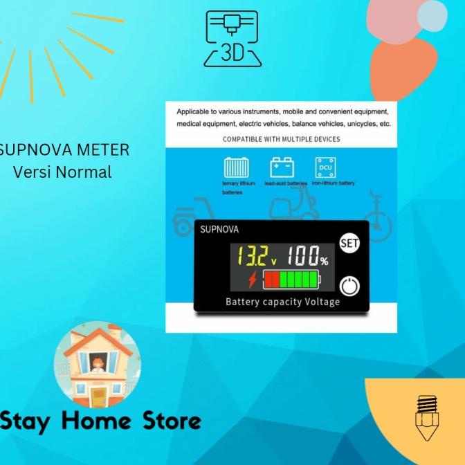 Waterproof Battery Capacity Indicator DC Voltmeter 8-100V Lead Acid Lithium Iron Battery Tester SOC Meter 12V 24V 48V 72V