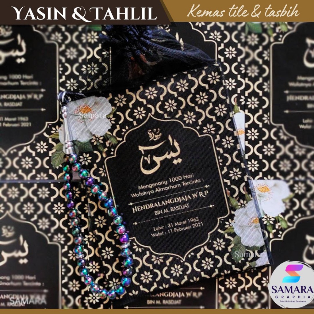 Jual Cetak Buku Yasin Dan Tahlil Custom Softcover Lengkap Foto Almarhum Hari Tahlil Motif