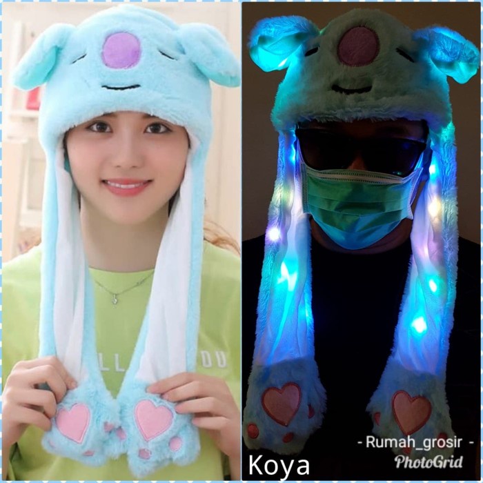 Jual Bunny Hat Bts Bt21 Led Un Chimmy Cooky Koya Topi Kelinci | Shopee ...