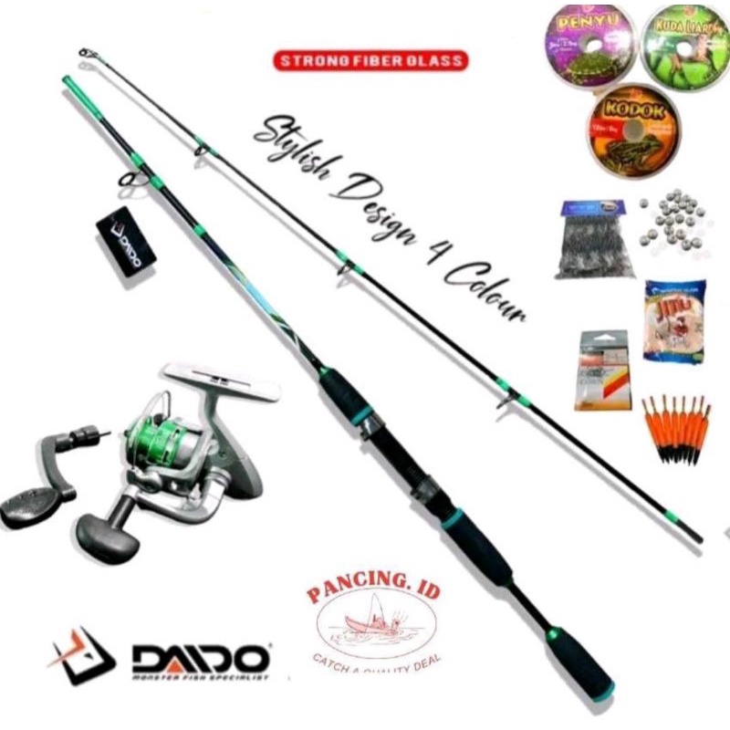 Jual Sepaket siap pakai Joran pancing daido type JS & FB dan reel atom ...
