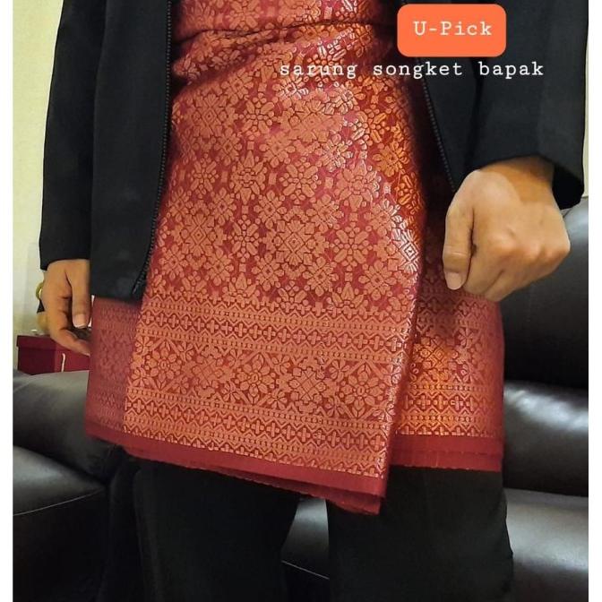 Jual New Produk Kain Songket Bapak Melayu Sarung Songket Pria Bawahan