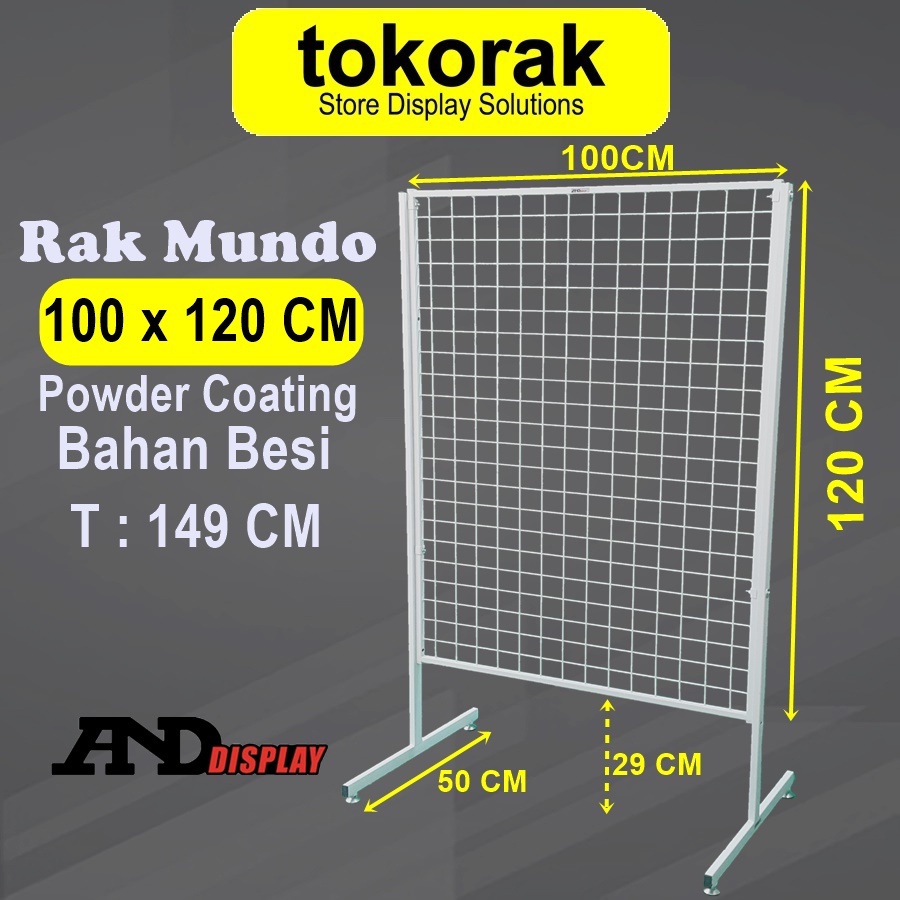 Jual Rak Mundo 100 X 120 Cm Display Kaki Ram Jaring Dinding Cantolan