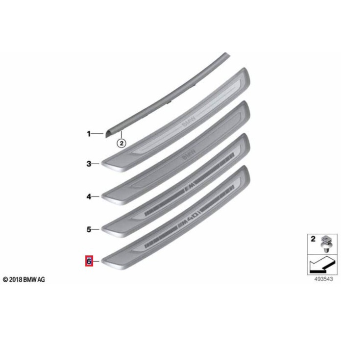 Jual Original BMW G29 Z4 M40i Door Sills Scuff Plate Pintu KANAN 45pr