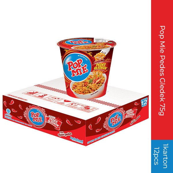 Jual Mie Instan Cup Pop Mie Pedes 75gr / Karton (Isi 12 Cup) | Shopee ...