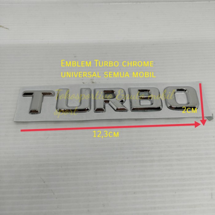 Jual Emblem Logo Lambang Huruf Stiker Tulisan Turbo Krome Mobil