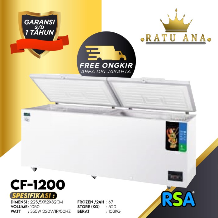 Jual RSA CHEST FREEZER CF-1200 ORIGINAL | Shopee Indonesia
