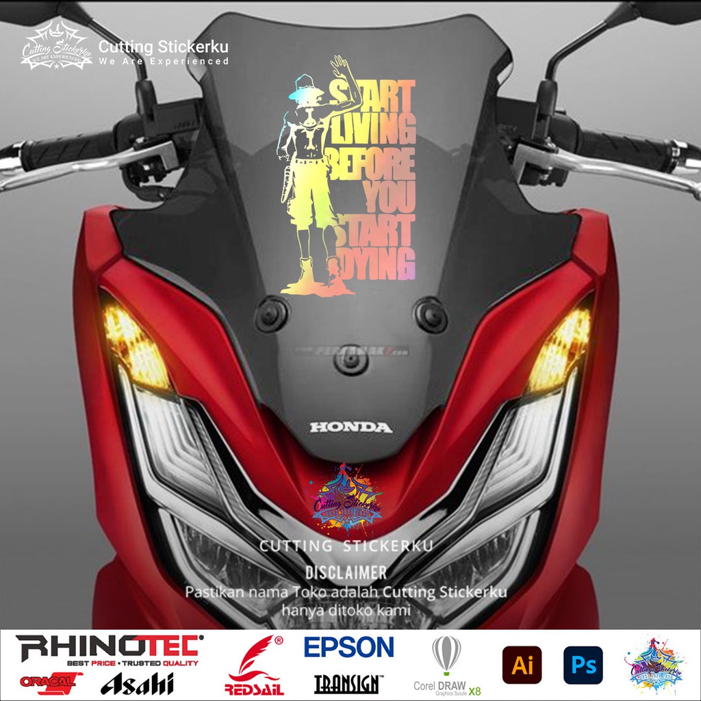 Jual Cutting Stiker Ace Quote One Piece Variasi Motor Mobil Sticker ...