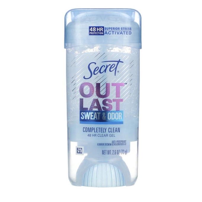 Jual hqu Deodorant Secret Outlast clear gel completely clean 2,6 oz 73 ...