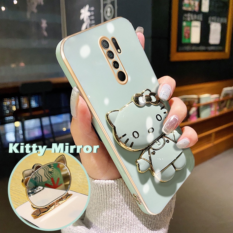 DOINK Cover Antiurdo Con Cavalletto Per Xiaomi Redmi 9A / 9AT – Custodia Armor PC+TPU, Bordo Rialzato, Rosso