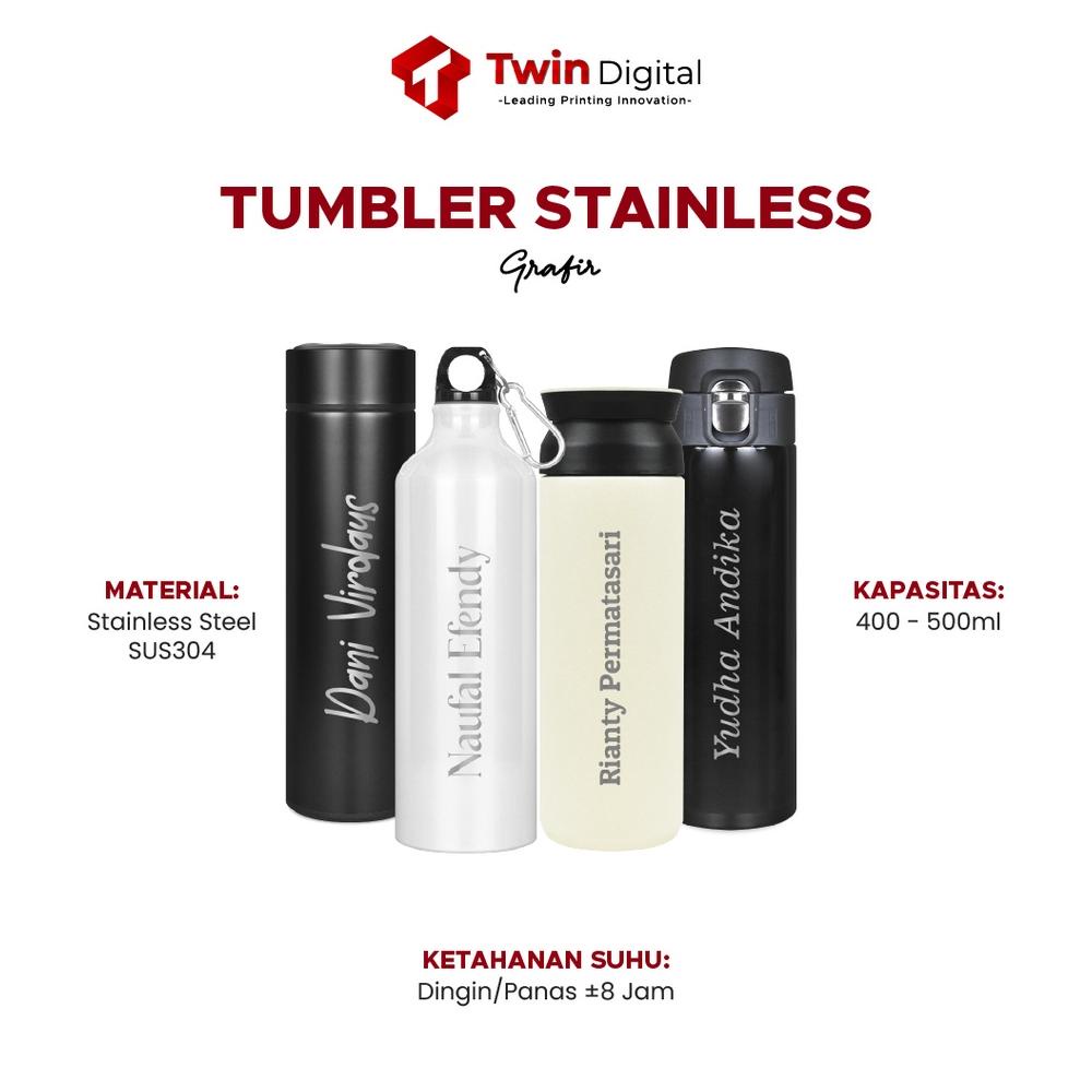 Jual Tmb4 Twindigital Custom Nama Logo Botol Minum Termos Stainless 500ml Jenis Tumbler 6437