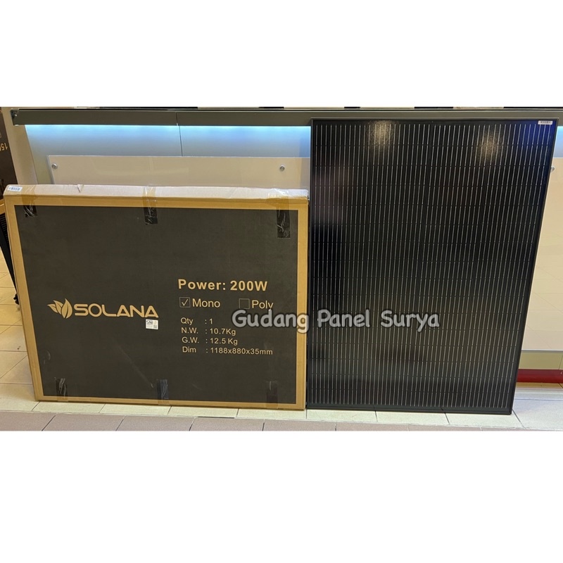 Jual Panel Surya Solar Panel Solarcell Solana SNI 200WP Mono Full Black ...