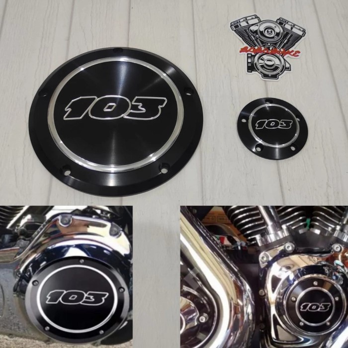 Jual New!! Derby cover & timing cover harley touring 103 black cut ...