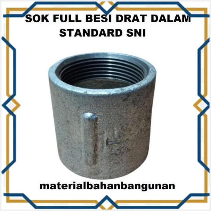 Jual Tbg Sok Full Besi Inch Sock Drat Sambungan Pipa Air Ledeng Sni