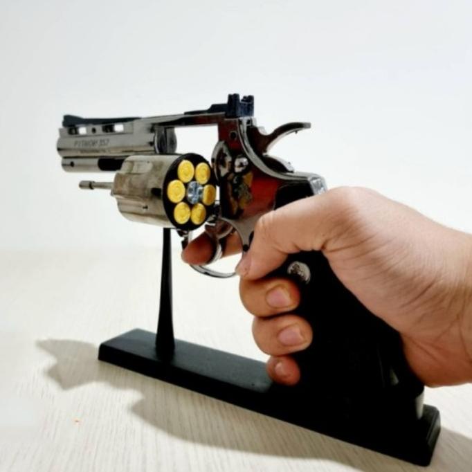 Jual mancis korek api model pistol revolver python piton besar gun