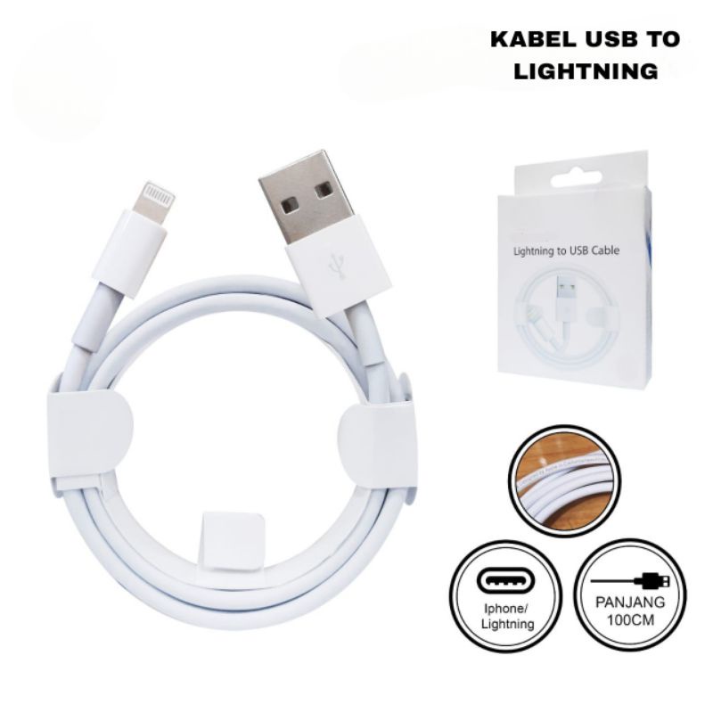 KABEL DATA USB TO LIGHTNING COMPATIBLE FOR IPHONE IPHONE IPHONE X  GARANSI BULAN