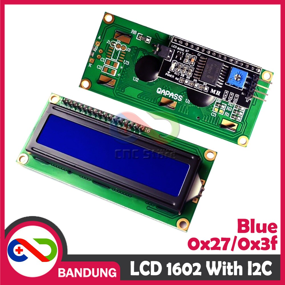 Jual LCD 1602 CHAR BLUE BACKLIGHT WITH I2C SERIAL INTERFACE MODULE ...
