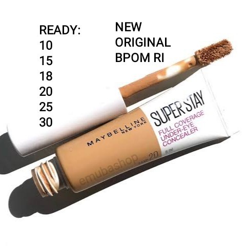 Anticernes Maybelline SuperStay Full Coverage Teinte Honey 6ml - Tenue 30h, Hypoallergénique, Made In France
