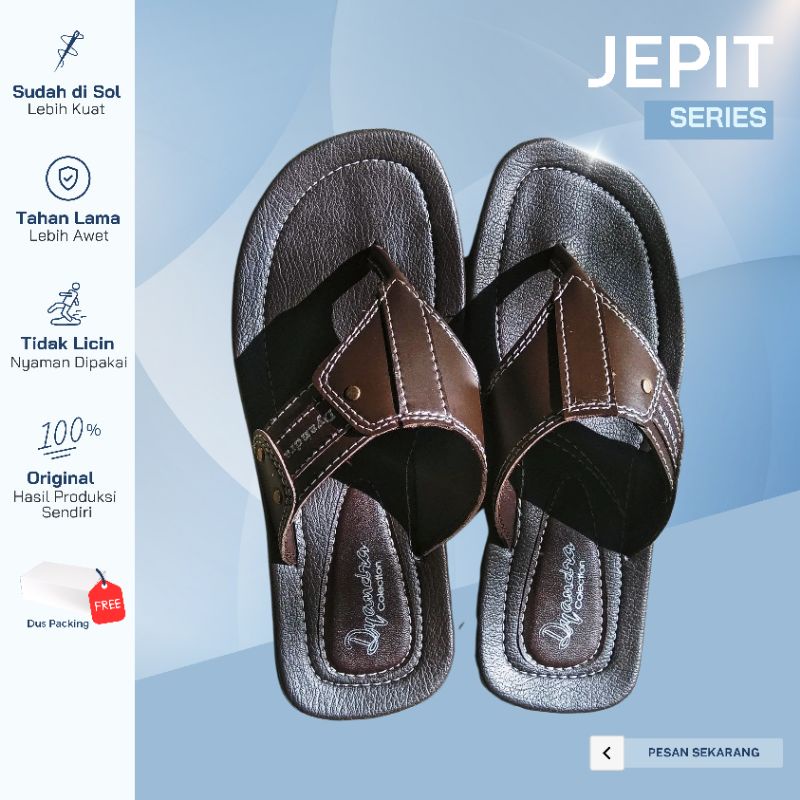 Product image Sendal jepit pria Abimana cokelat kasual