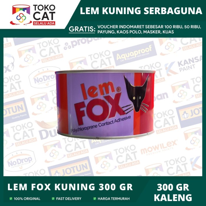 Jual Fox Lem Aibon Kuning Kaleng 300 Gram U Kayu Serbaguna Kemasan