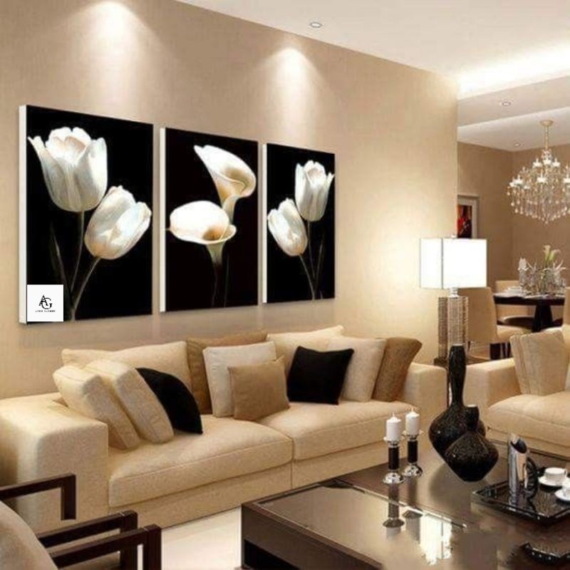 Jual Lukisan Dinding bunga panel tekstur modern plus frame | Shopee ...