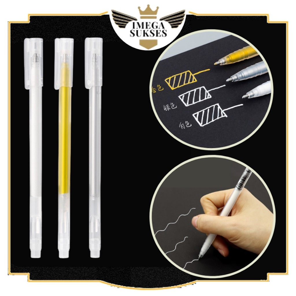 Jual PHG - Pena Glitter Metalik 0.9mm Pulpen Warna Warni Gold Colour ...