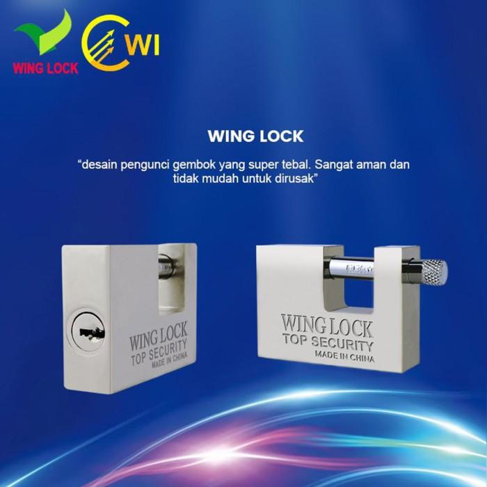 Jual GEMBOK PAGAR BESAR WING LOCK 70MM 90MM GUDANG RUKO BAJA ANTI KARAT ...