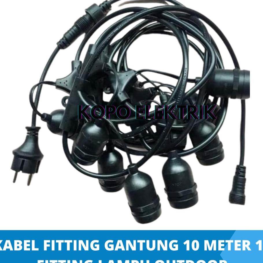 Jual Kabel Fitting Gantung 10 Meter 10 Fitting Lampu Outdoor | Shopee ...
