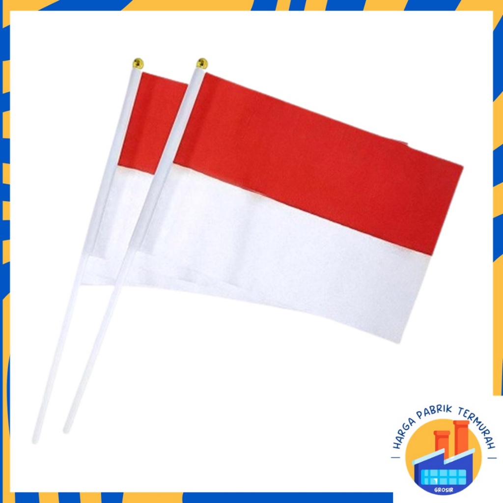 Jual Hpt Bendera Kain Merah Putih Kecil Indonesia Pawai 17 Agustusan Bendera Tongkat Tangkai