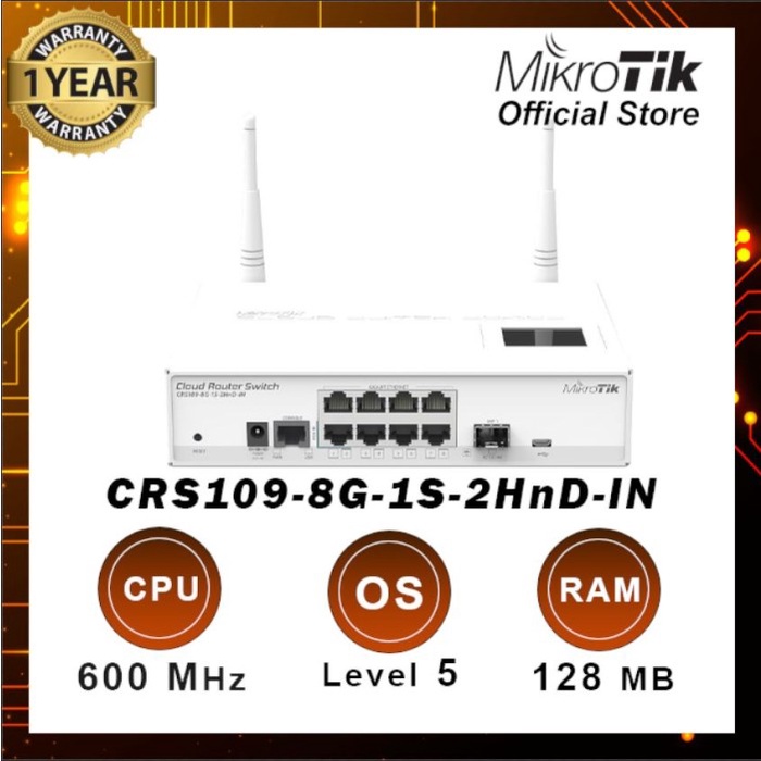 Jual Mikrotik CRS109-8G-1S-2HnD-IN switch CRS 109 CRS109 | Shopee Indonesia