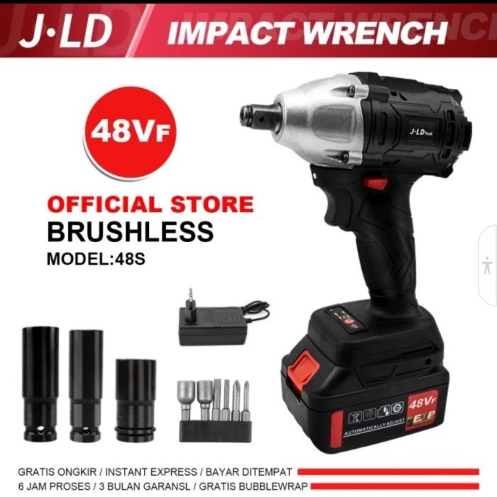 Jual Impact Wrench JLD Mesin Cordless Impact Wrench 48volt 350nm Set