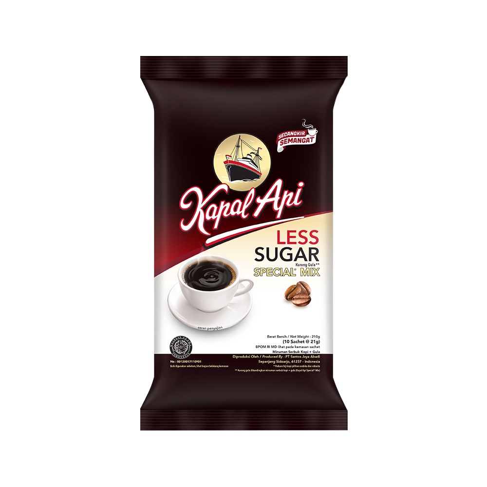 Jual Paket Spesial KAPAL API Special Mix Less Sugar 2 Pack (10 x 21 gr ...