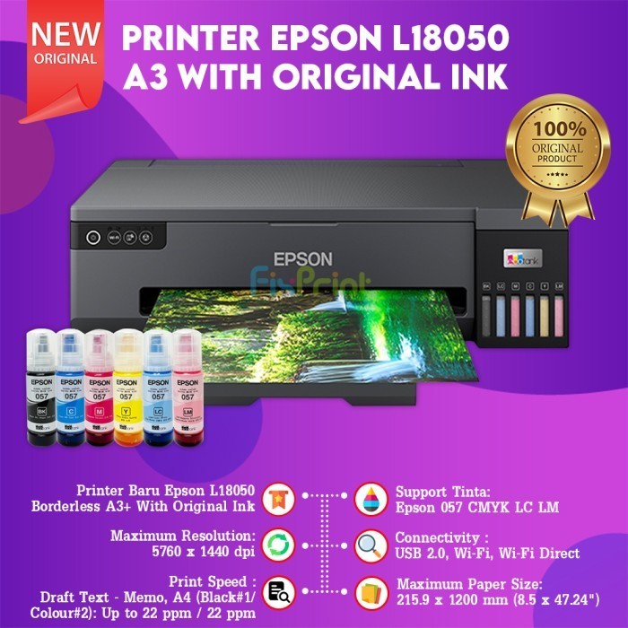 Jual Epson Ecotank L18050 Ink Tank Printer Photo Wifi A3 Best Shopee Indonesia 6877