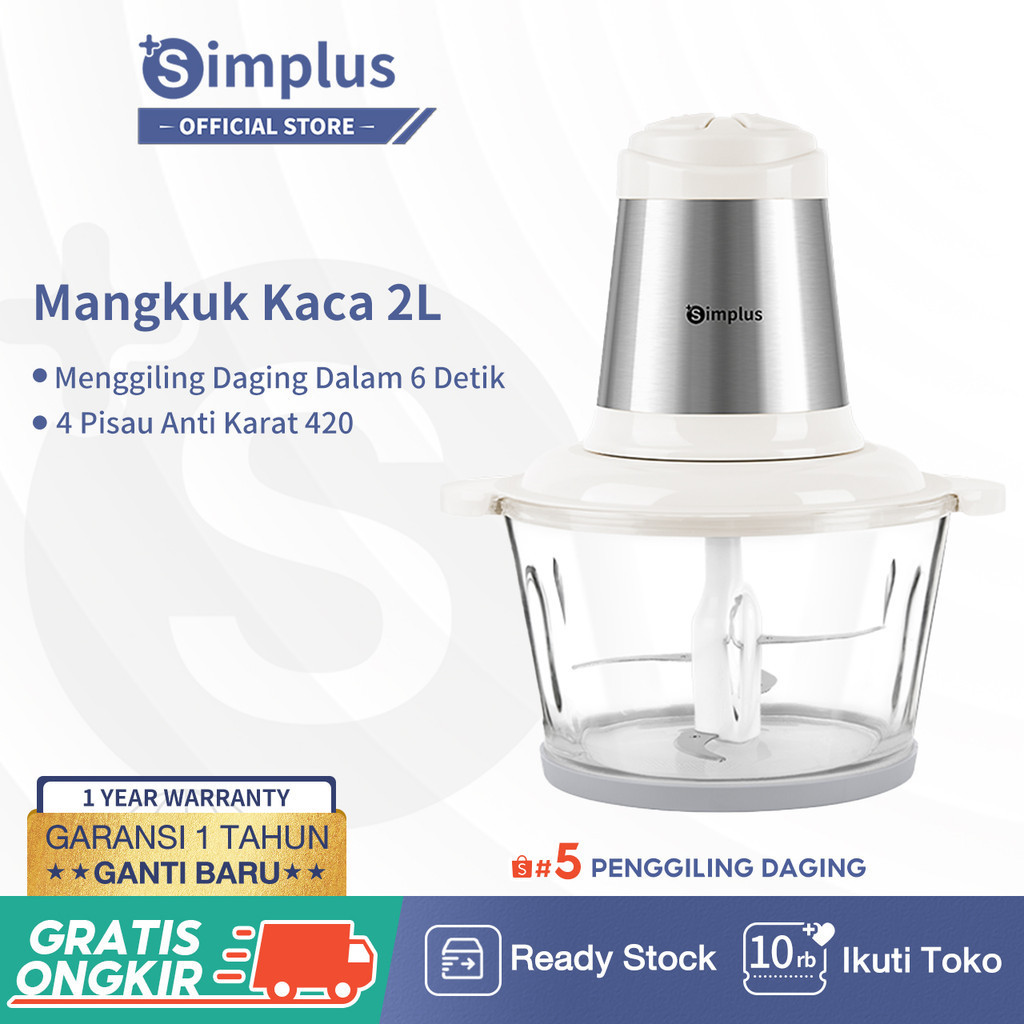 Jual Simplus Chopper Blender 2L Penggiling Daging Bumbu Cabai Serbaguna ...