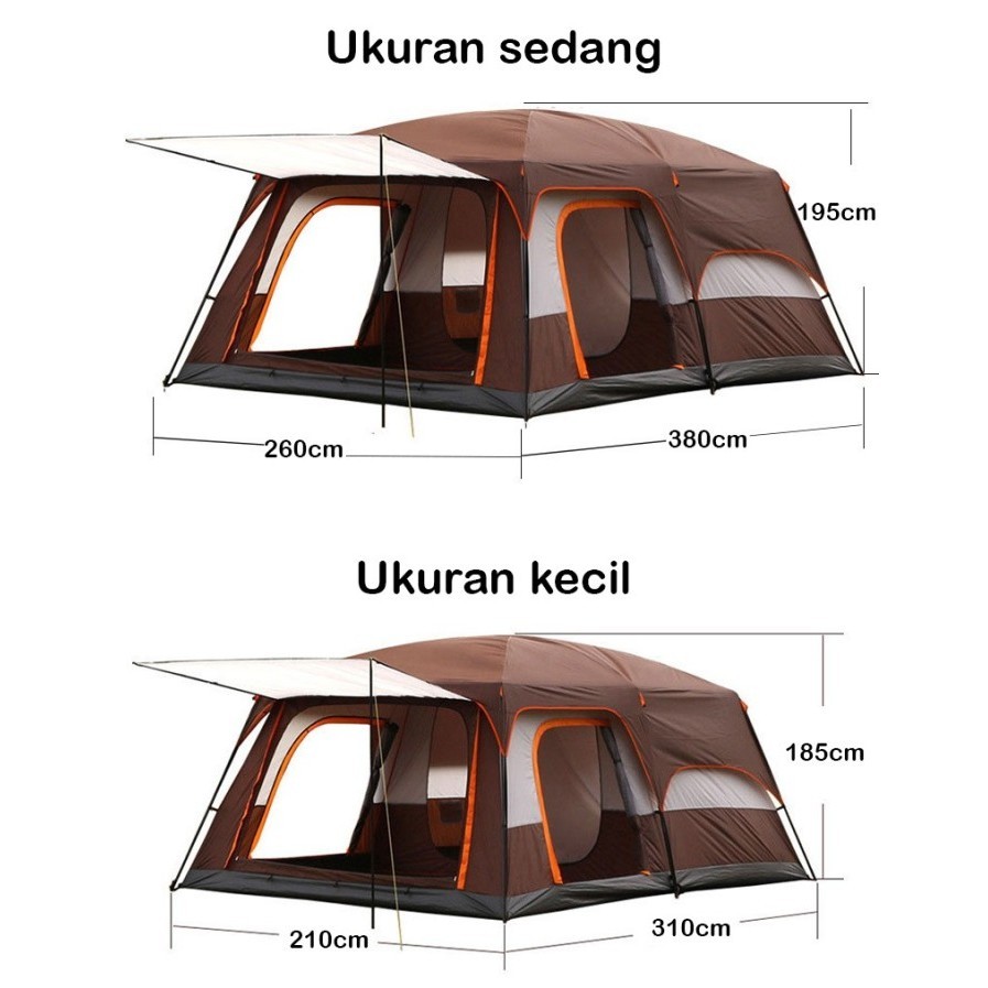 Jual Tenda Camping Keluarga Ruang Waterproof Tenda Outdoor Orang