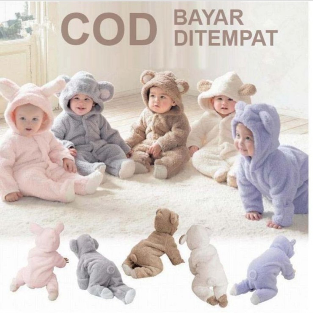 Jual Jumper Bodysuit Bayi 0-6 Bulan Jumper New Born Baby Bulu Karakter ...