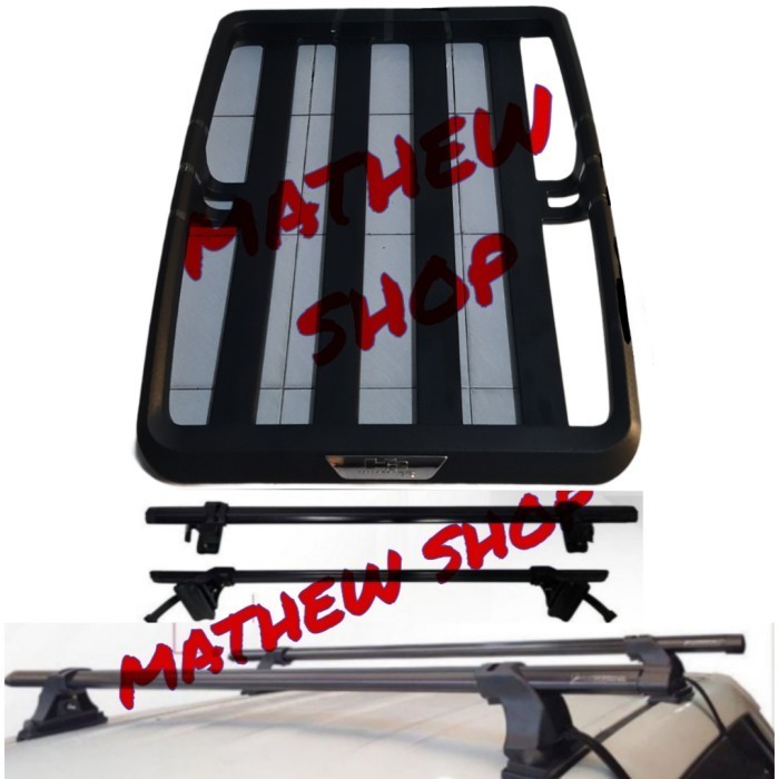 Jual Paket Roof Rack Hummer + Crossbar Jepit Body Platinum Kaki Rack ...