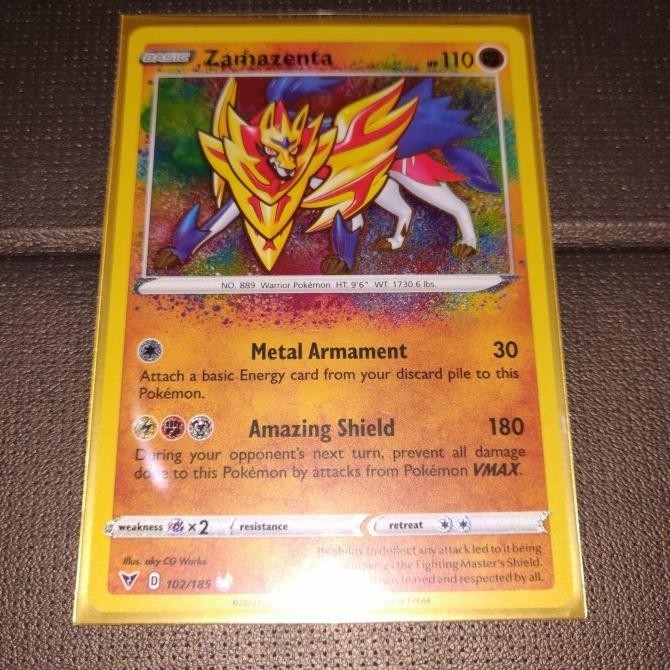 Jual Kartu Pokemon TCG EN SWSH EN Vivid Voltage Zamazenta Amazing Rare Shopee Indonesia