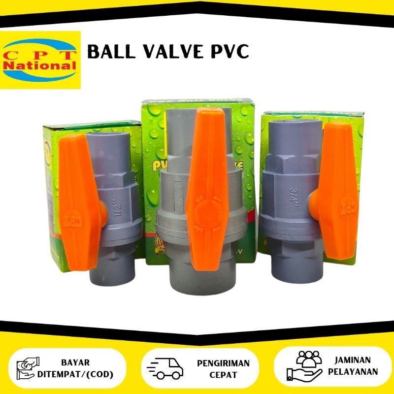 Jual (12 PCS) Ball Valve PVC CPT National Stop Kran Plastik Keran ...