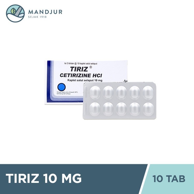 Jual Tiriz 10 mg 10 Tablet - Obat Rhinitis dan Gatal Alergi | Shopee ...