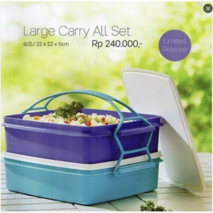 Jual Tupperware Rantang Besar 2 Susun Large Carry All Set 2 Liter Shopee Indonesia